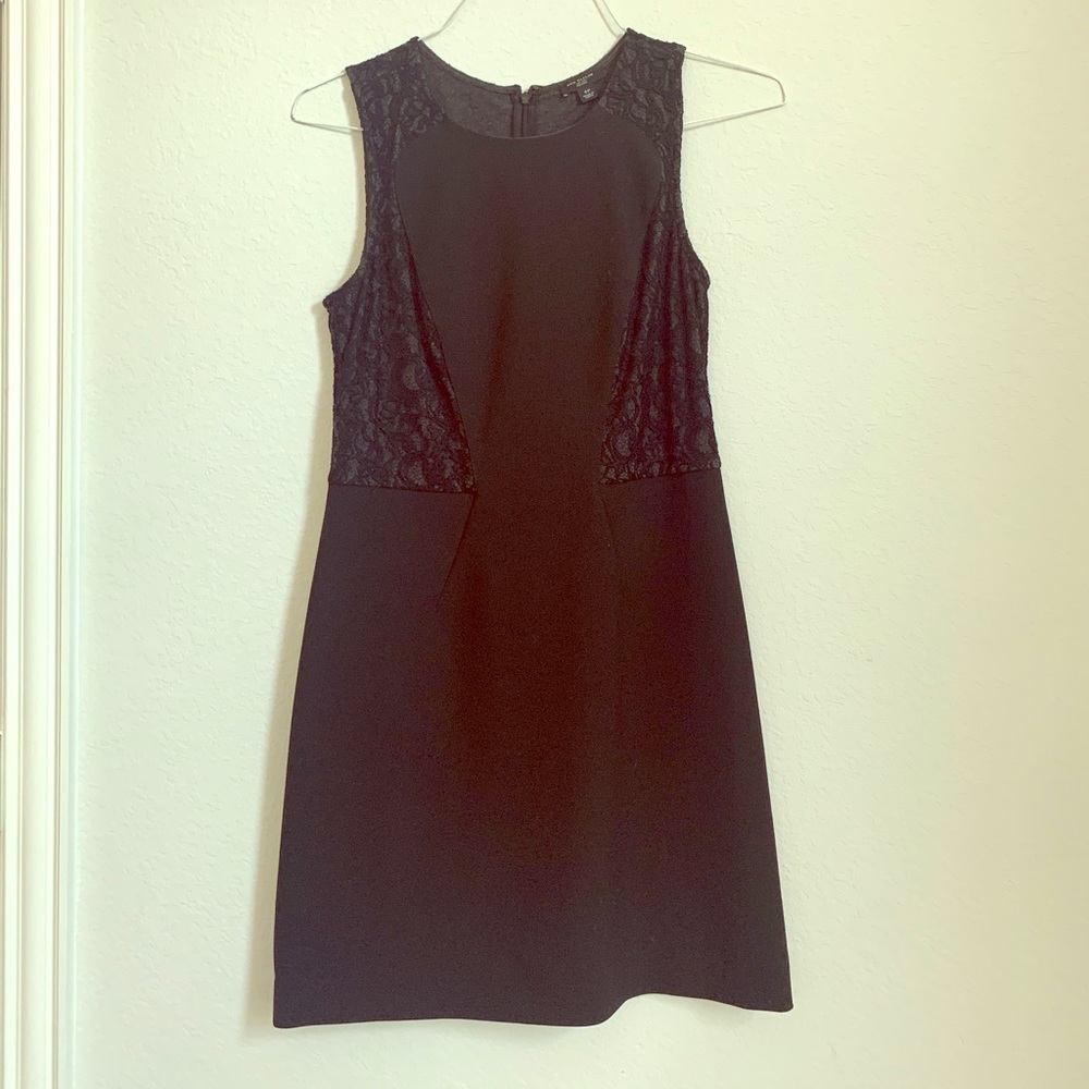 Ann Taylor Black Business dress with lace detail